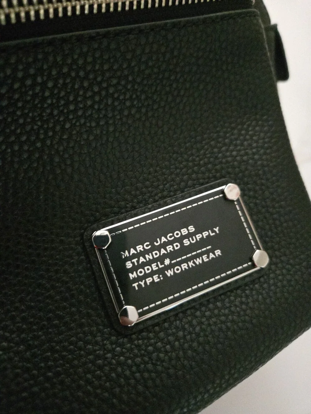 Marc Jacobs Black Pebbled Leather Workwear Backpack